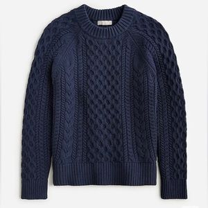 JCrew Cable-Knit Pullover Sweater in Navy. Size large.